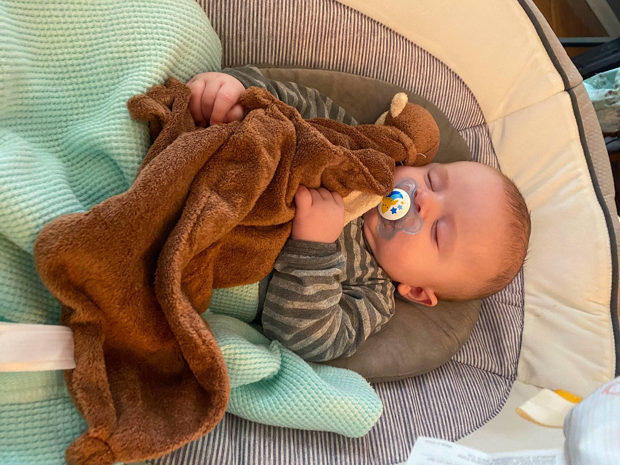 Hayden is registered to the contest to win money with this photo: baby, baby_products, baby_sleeping, baby_toddler_clothing, bedtime, child, comfort, finger, hand, infant_bed, leg, linens, mammal, nap, pattern, person, sitting, skin, thumb, toddler