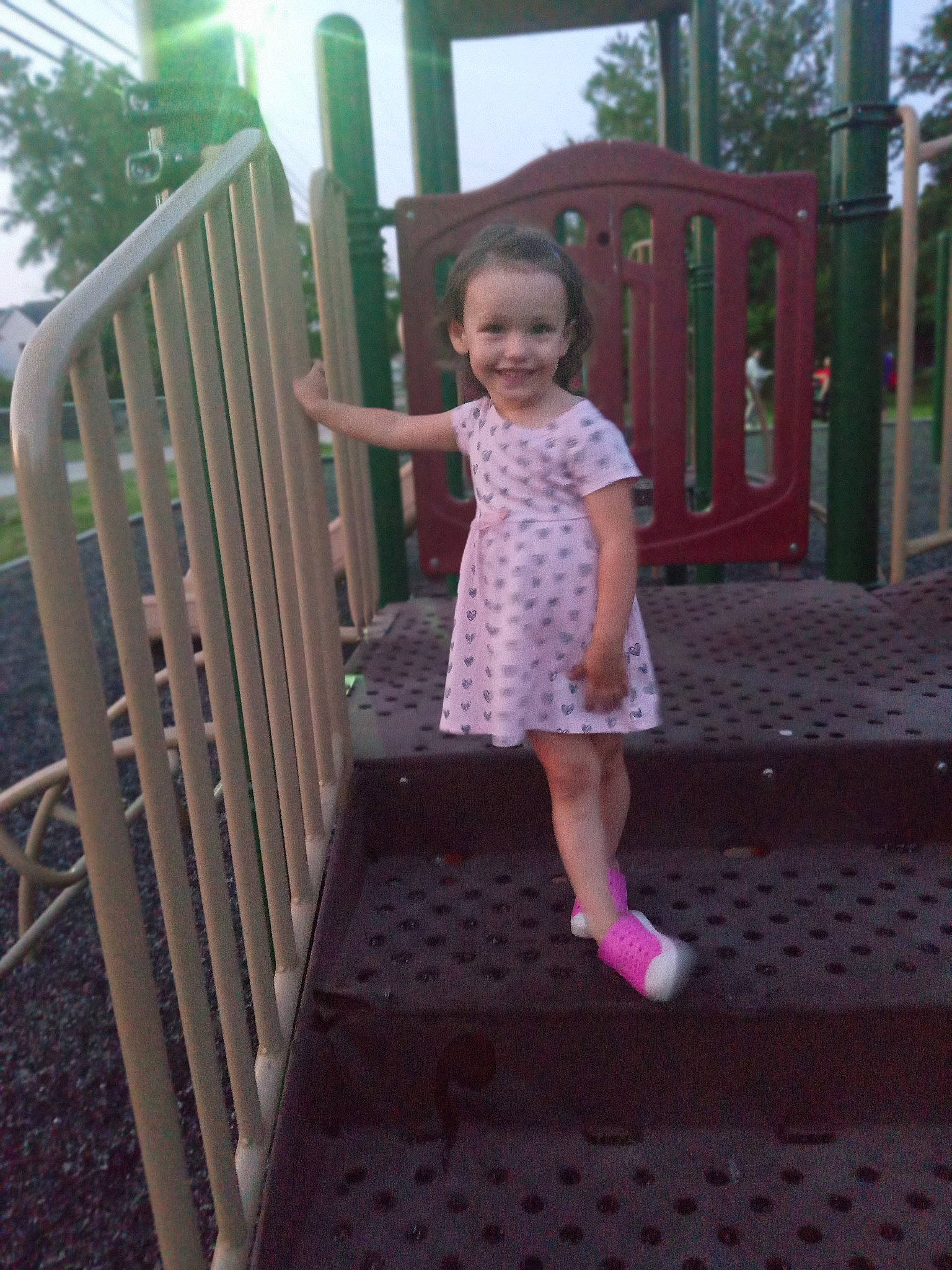 Jade joined the competition — help win amazing prizes! baby_toddler_clothing, dress, fun, grass, happy, human_settlement, joy, leg, leisure, magenta, person, pink, public_space, purple, recreation, sky, sleeve, smile, standing, toddler