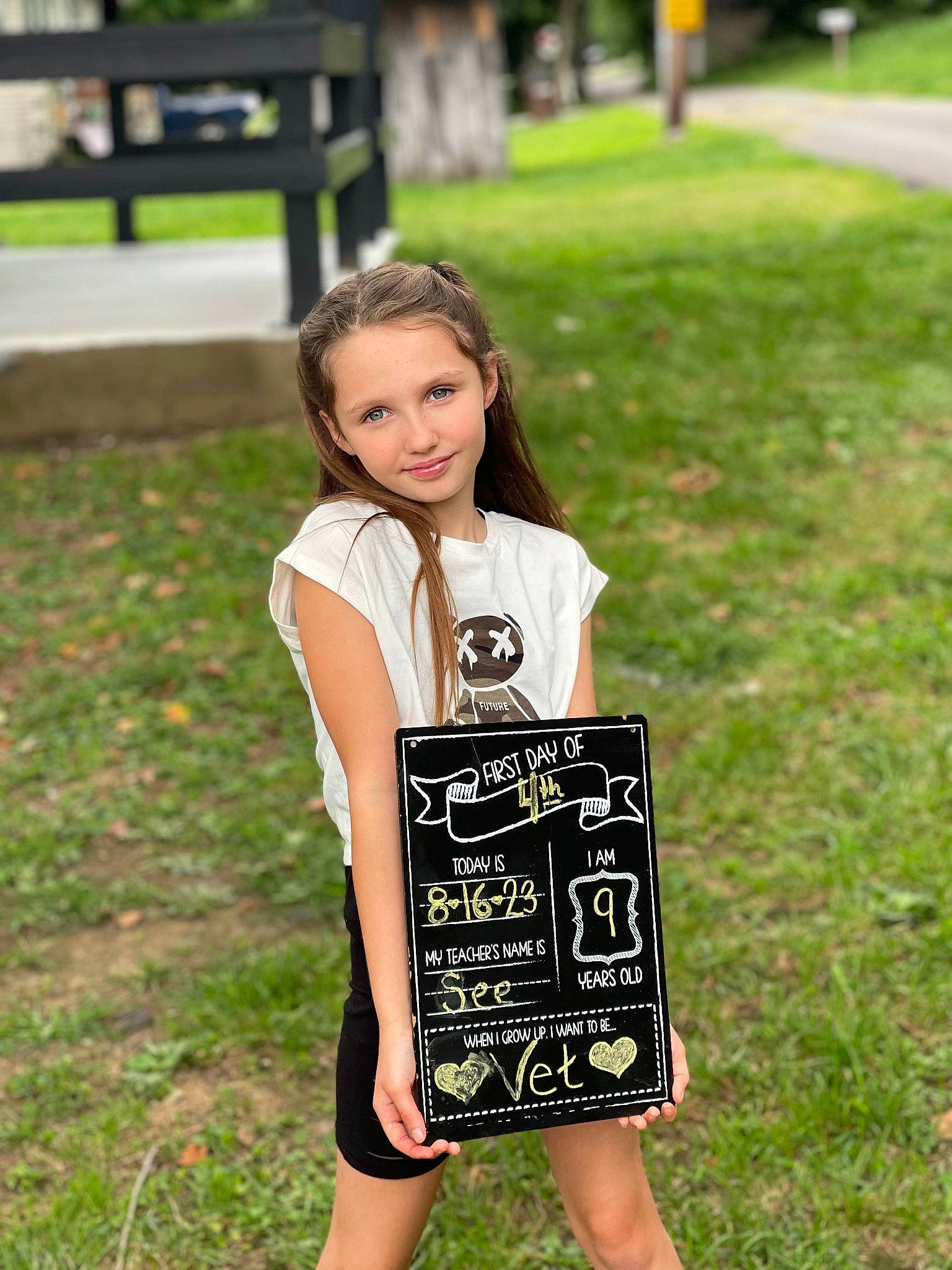 Railee joined the competition — help win amazing prizes! blond, brown_hair, child, dress, eyewear, fashion_accessory, fawn, font, grass, grass_family, handwriting, happy, joy, lawn, office_supplies, pattern, people_in_nature, person, recreation, smile