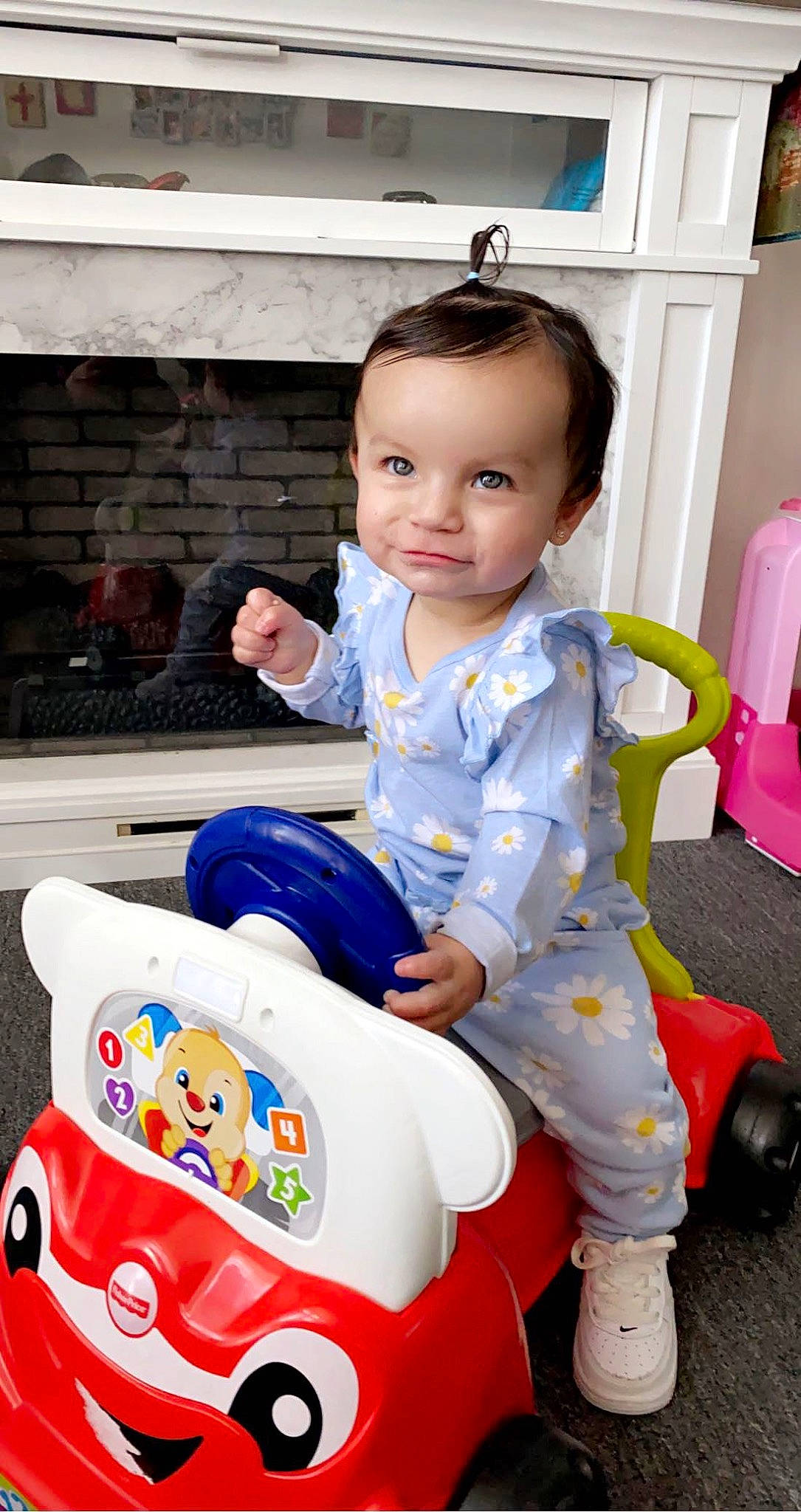 Maryjane joined the competition — help win amazing prizes! baby, baby_playing_with_toys, baby_products, baby_toddler_clothing, baby_toys, child, fun, happy, joy, motor_vehicle, people, person, play, product, riding_toy, sitting, skin, tire, toddler, toy