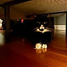 animal, black_and_white, cat, cute, dim_light, eyes, face, floor, furniture_leg, home, indoor, paws, pet, quiet, reflection, resting, tuxedo_cat, under_furniture, whiskers, wooden_floor