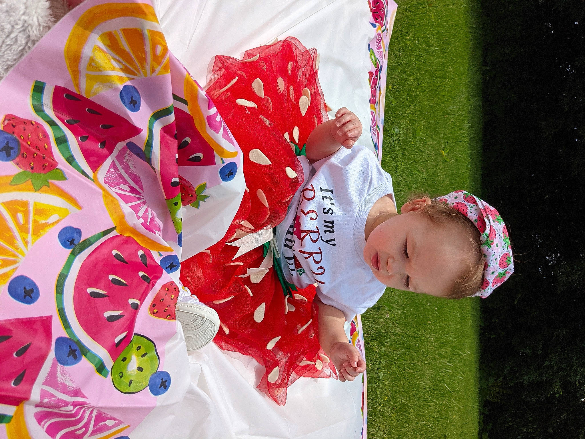 Keira joined the competition — help win amazing prizes! baby, baby_toddler_clothing, carmine, child, christmas_eve, event, fun, grass, happy, hat, holiday, linens, pattern, person, sleeve, smile, textile, toddler, tradition, tree