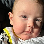 Elijah joined the competition — help win amazing prizes! baby, blanket, bodypart, couch, cushion, ear, face, finger, frown, furniture, hand, happy, head, homedecor, newborn, person, photography, portrait, quilt, sad