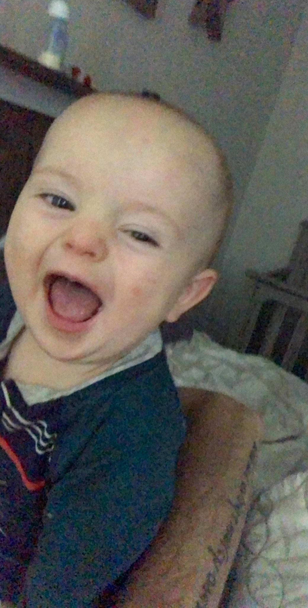 Callan is registered to the contest to win money with this photo: baby, baby_laughing, baby_making_funny_faces, cheek, child, chin, ear, eyebrow, face, facial_expression, forehead, head, jaw, laugh, lip, mouth, nose, person, skin, smile