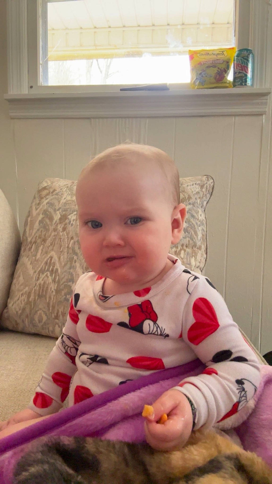 Ivory joined the competition — help win amazing prizes! baby, baby_toddler_clothing, carmine, cheek, child, comfort, dress, flooring, fun, pattern, person, room, sitting, skin, sleeve, toddler, window, wood