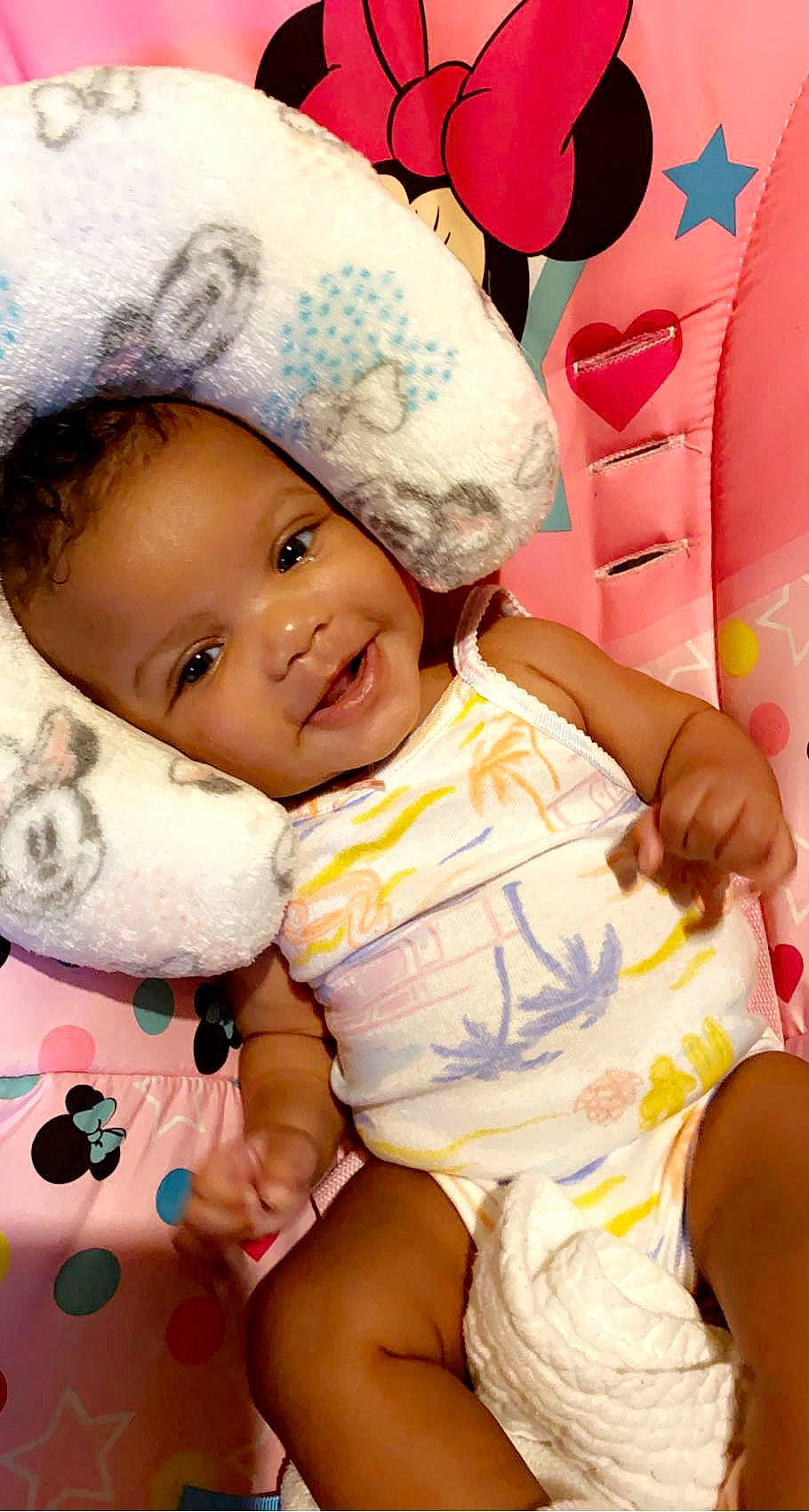 Malani joined the competition — help win amazing prizes! baby, baby_toddler_clothing, cap, cheek, child, comfort, eye, happy, headgear, human_body, linens, lip, person, pink, skin, sleeve, smile, textile, thigh, toddler