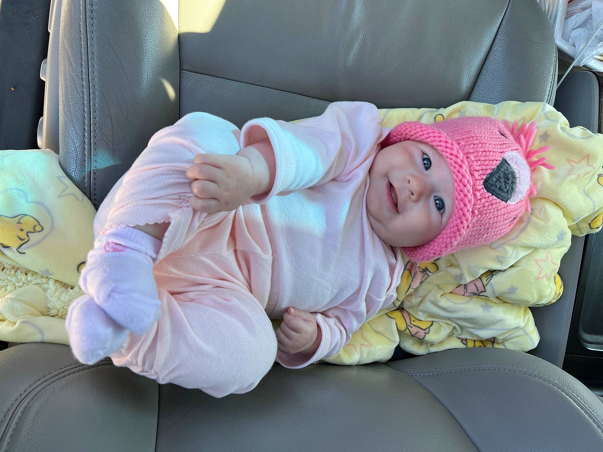 Evelynn joined the competition — help win amazing prizes! auto_part, baby, baby_carriage, baby_products, baby_toddler_clothing, car_seat, car_seat_cover, child, comfort, family_car, headwear, lap, linens, luxury_vehicle, motor_vehicle, nap, person, sitting, sleep, smile