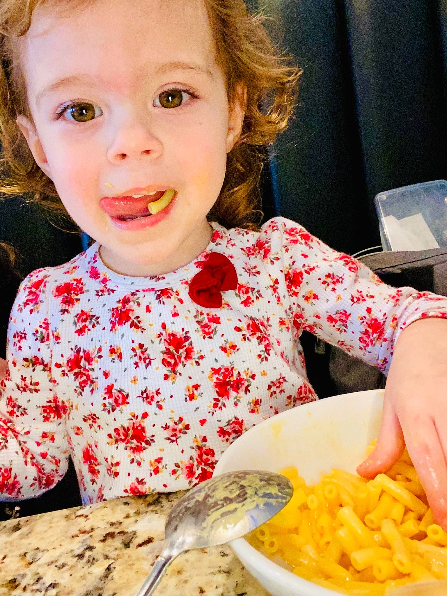 Joanna is registered to the contest to win money with this photo: baby_toddler_clothing, cheek, child, comfort_food, cuisine, dish, face, food, food_craving, happy, ingredient, pasta, person, plate, recipe, sleeve, smile, staple_food, tableware, toddler