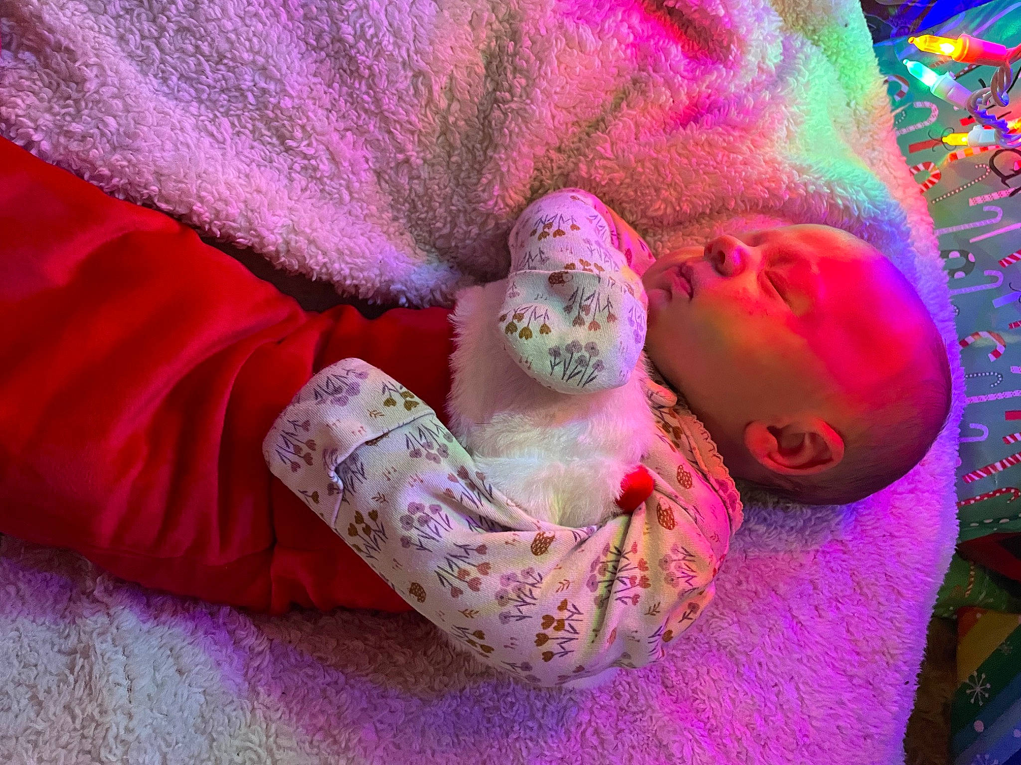 Heather joined the competition — help win amazing prizes! baby, baby_toddler_clothing, bedding, bedtime, carmine, cheek, child, comfort, fashion_accessory, fur, linens, magenta, nap, person, pink, purple, room, sleep, toddler, tree