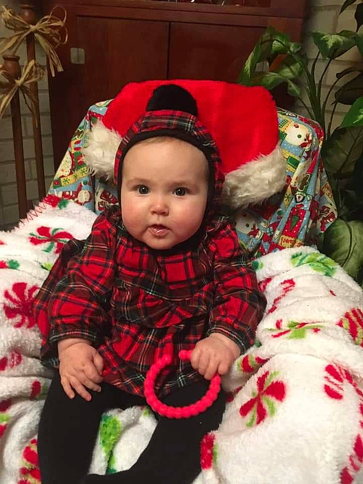 Collins joined the competition — help win amazing prizes! baby, child, christmas, christmas_eve, design, holiday, pattern, person, plaid, smile, toddler
