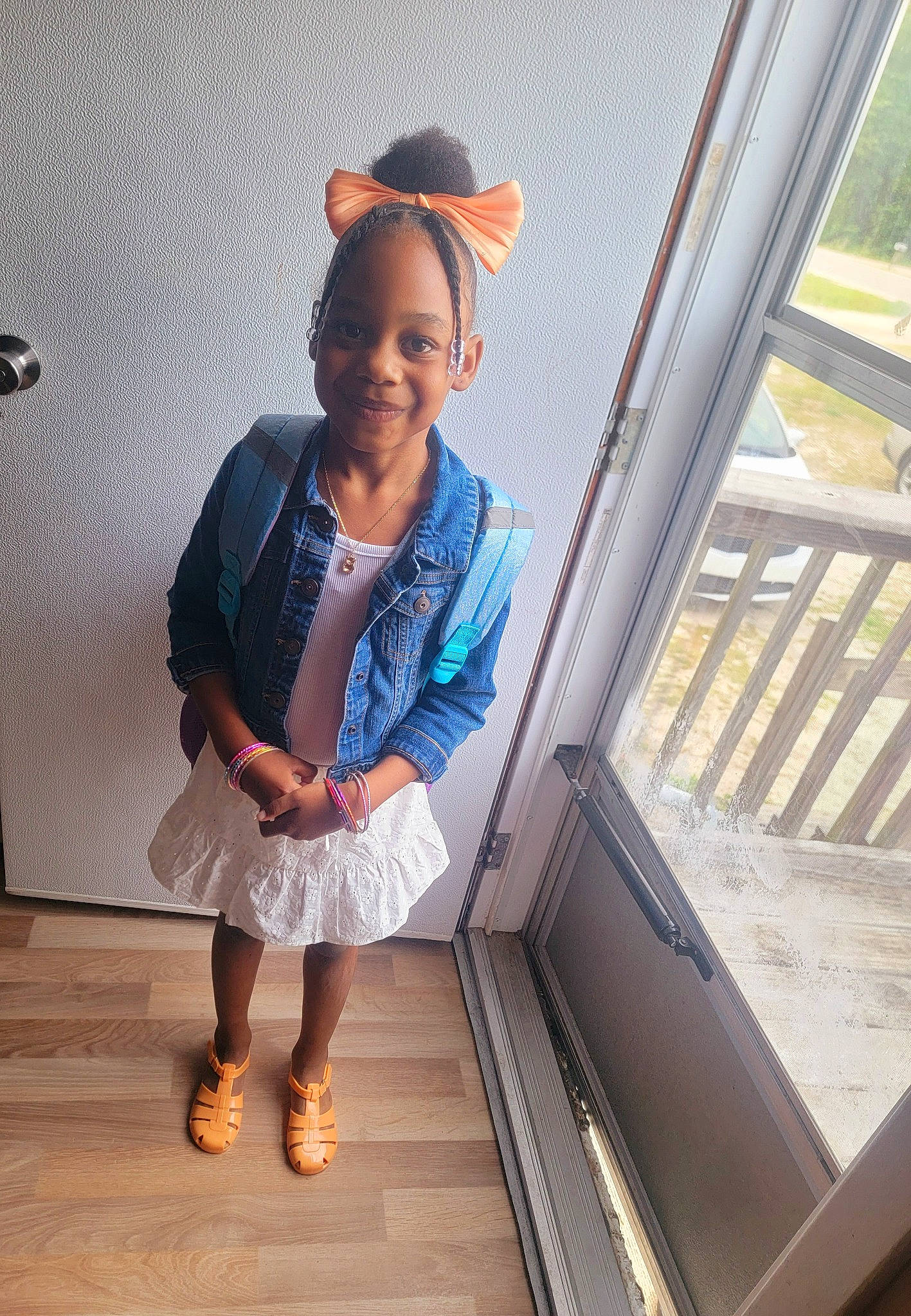 Kinsley joined the competition — help win amazing prizes! electric_blue, eyewear, fashion_design, flooring, fun, happy, hat, human_leg, joy, knee, leisure, person, sandal, shoulder, sleeve, smile, stairs, sun_hat, thigh, travel