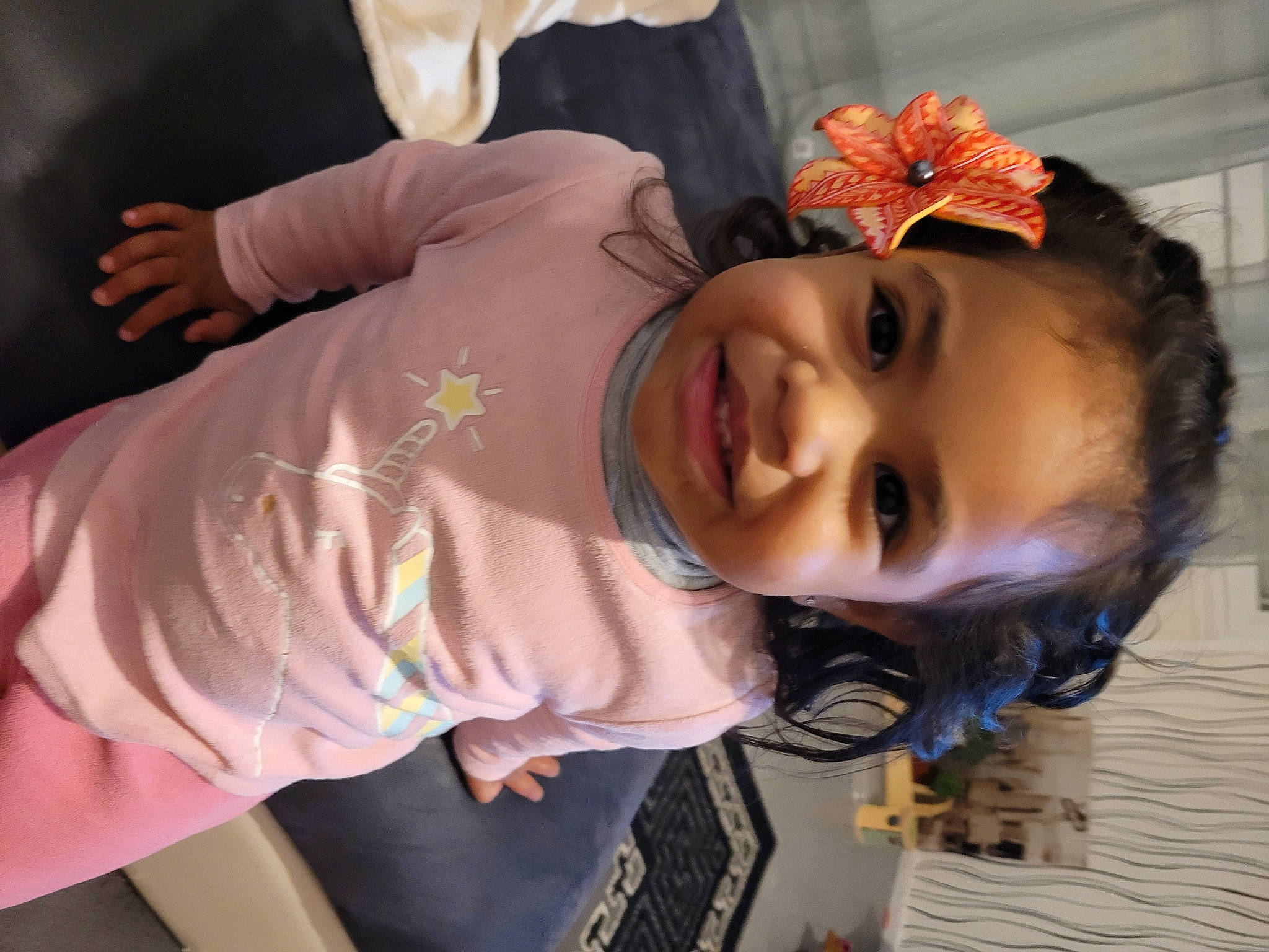 Akila participe au concours pour gagner de l'argent avec cette photo : baby, baby_toddler_clothing, black_hair, cheek, child, eyelash, fun, hair, happy, hat, joy, leisure, lip, mouth, nose, person, pink, portrait_photography, skin, smile