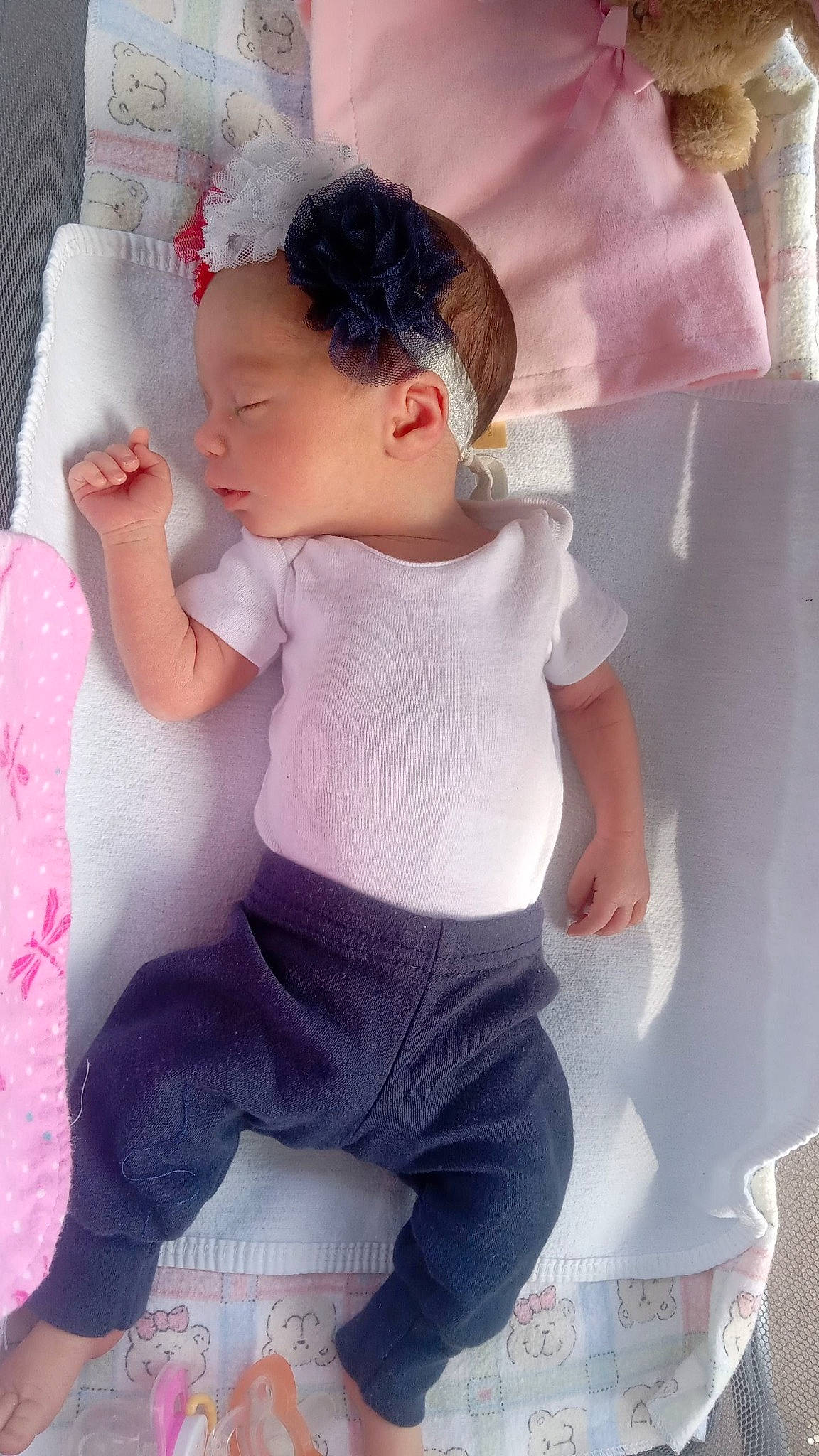 Paisley Grace joined the competition — help win amazing prizes! baby, baby_products, baby_toddler_clothing, cheek, child, fashion_accessory, fun, gesture, happy, human_leg, magenta, pattern, person, pink, purple, sleeve, t_shirt, textile, thigh, toddler