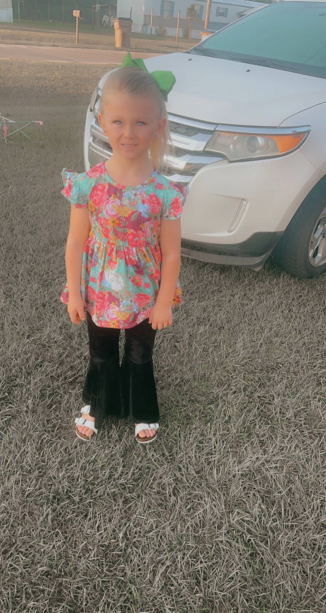 Kensleigh joined the competition — help win amazing prizes! asphalt, automotive_design, automotive_exterior, automotive_lighting, automotive_tire, bumper, car, grass, joy, morning, motor_vehicle, person, personal_luxury_car, photograph, road, snapshot, tints_and_shades, tire, toddler, vehicle