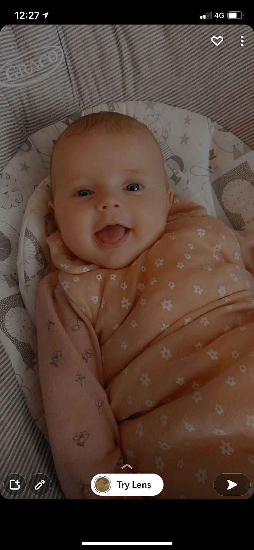 Mia-grace is registered to the contest to win money with this photo: baby, baby_products, baby_toddler_clothing, cheek, child, comfort, eye, iris, linens, mouth, nose, pattern, person, pink, product, skin, sleeve, smile, textile, thumb