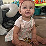 Ariyah joined the competition — help win amazing prizes! baby, child, girl, headband, dress, sitting, carpet, toy, indoor, smiling, cute, happy, person, infant, colorful, playtime, floor, home, young, accessory