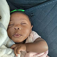 Paris joined the competition — help win amazing prizes! baby, sleeping, blanket, soft, comfort, infant, child, face, hand, cozy, cute, rest, pink, fabric, relax, peaceful, young, indoors, person, nap