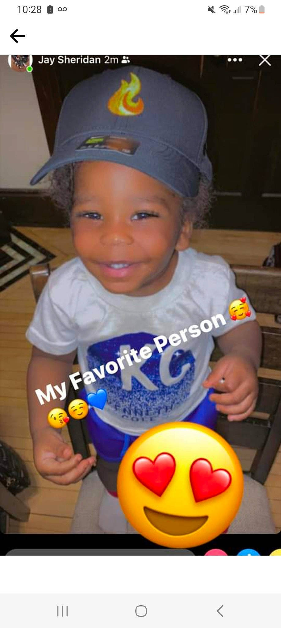 Jasiah is registered to the contest to win money with this photo: baby_toddler_clothing, cap, child, cool, eye, face, facial_expression, finger, fun, hand, happy, head, joy, mouth, organ, person, sleeve, smile, t_shirt, thumb