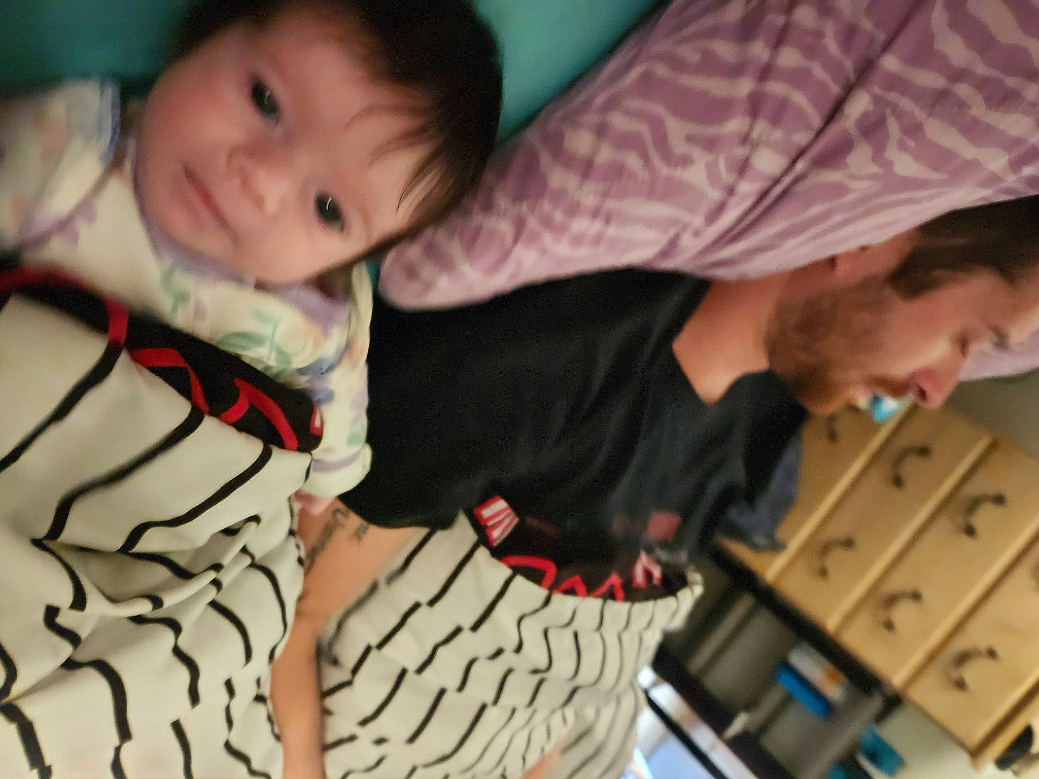 Rylin joined the competition — help win amazing prizes! baby, baby_toddler_clothing, cabinetry, cheek, child, comfort, drawer, fun, happy, linens, mouth, nose, organ, pattern, person, plaid, room, sitting, sleeve, smile