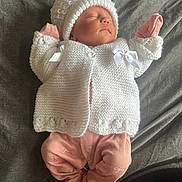 Azalea joined the competition — help win amazing prizes! baby, newborn, sleeping, knit_hat, knit_sweater, pink_pajamas, blanket, soft_texture, infant, cute, peaceful, clothing, child, sleep, portrait, indoors, warm, cozy, rest, adorable