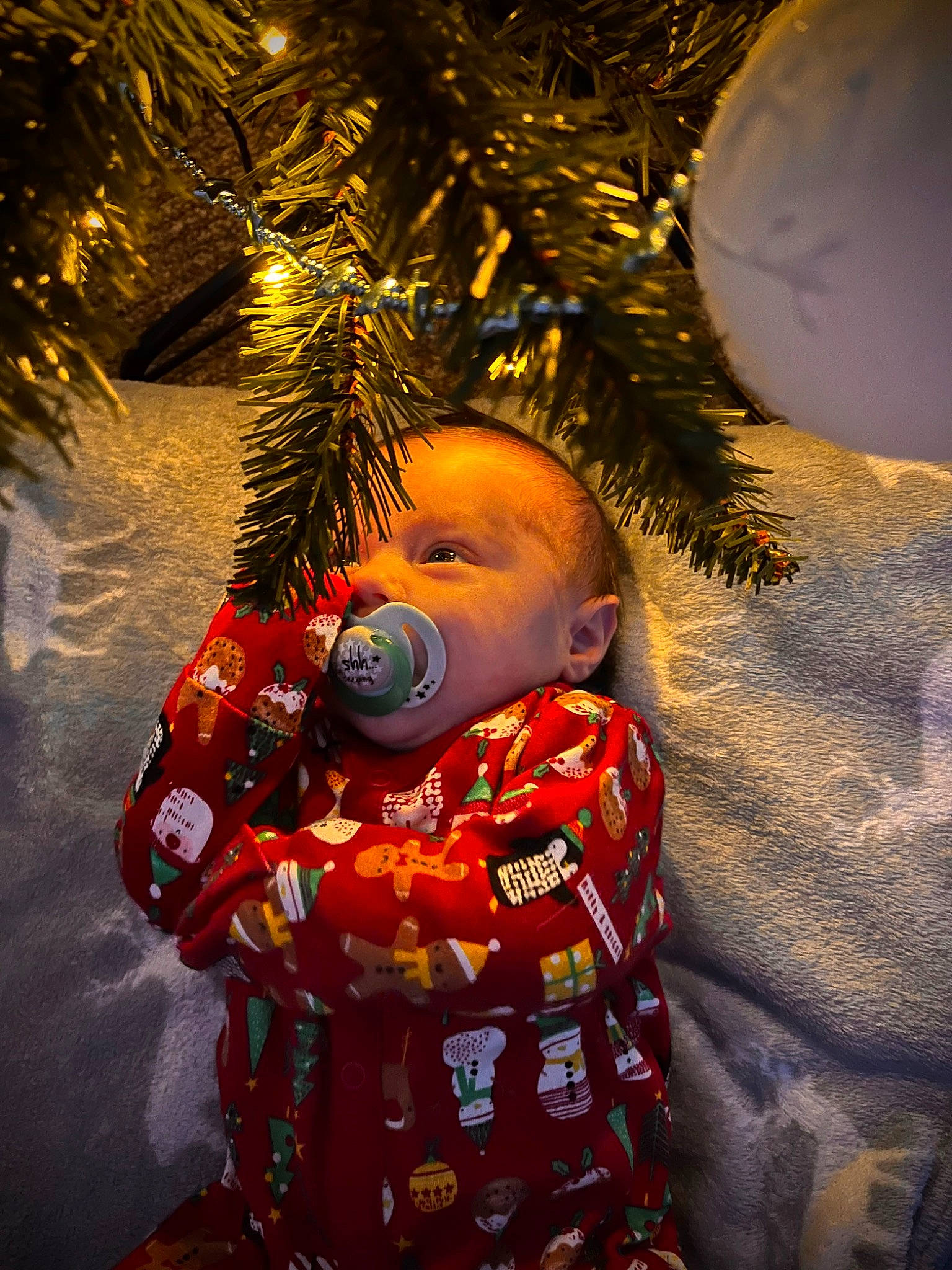 Casey joined the competition — help win amazing prizes! baby, baby_toddler_clothing, christmas, christmas_decoration, christmas_eve, christmas_ornament, christmas_tree, conifer, event, eye, fun, happy, holiday, holiday_ornament, human_body, ornament, people_in_nature, person, plant, sleeve