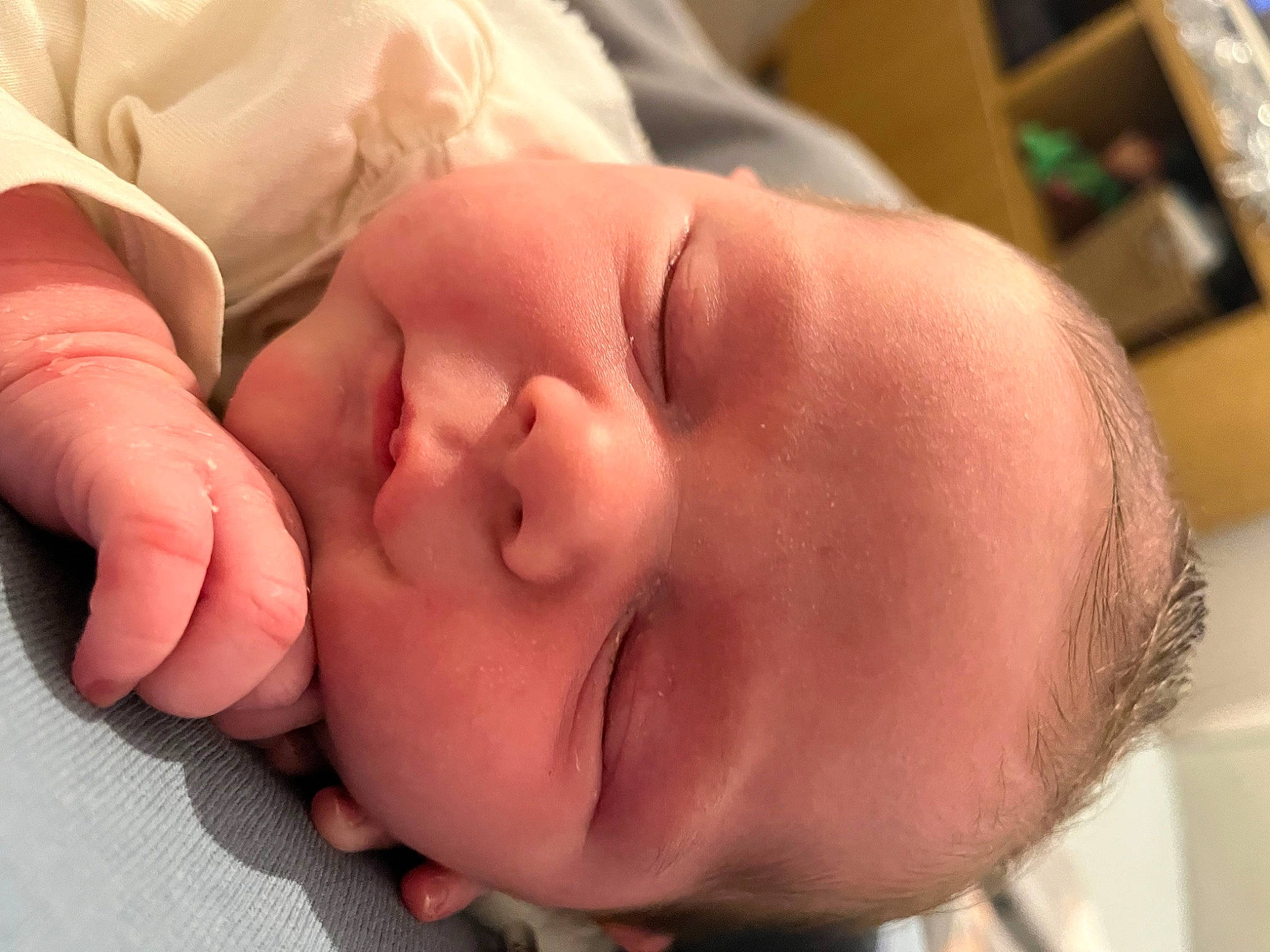 Casey joined the competition — help win amazing prizes! baby, baby_toddler_clothing, cheek, close_up, comfort, ear, eyebrow, eyelash, finger, gesture, happy, headgear, iris, lip, mammal, mouth, nose, person, skin, smile