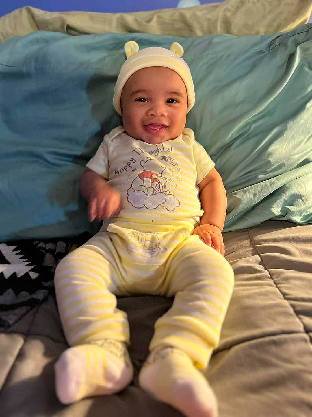 Kauirs joined the competition — help win amazing prizes! baby, baby_toddler_clothing, cap, cheek, child, comfort, eye, face, fun, happy, hat, joy, linens, mammal, person, product, sitting, skin, sleeve, smile