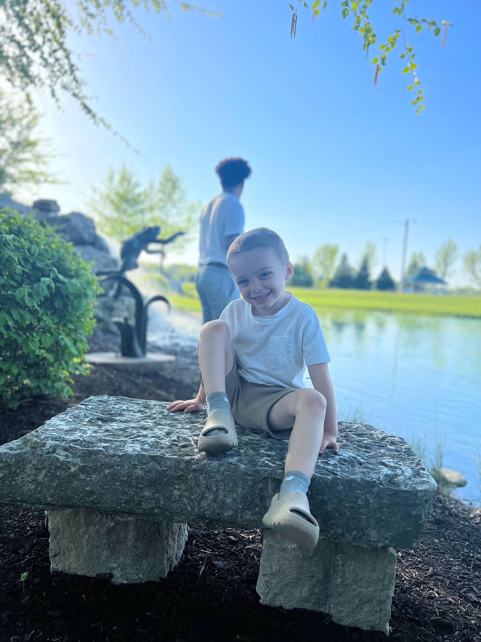 Antonio joined the competition — help win amazing prizes! atmospheric_phenomenon, flash_photography, grass, happy, hat, joy, lake, landscape, leaf, leisure, people_in_nature, person, plant, recreation, shorts, sky, summer, sunlight, t_shirt, tree