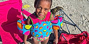 Zara joined the competition — help win amazing prizes! barefoot, beach, beach_chair, child, colorful_clothing, floatation_vest, hair_ties, happy, outdoor, person, playful, sand, sand_on_skin, seaweed, shadow, smiling, summer, sunlight, toys, vacation