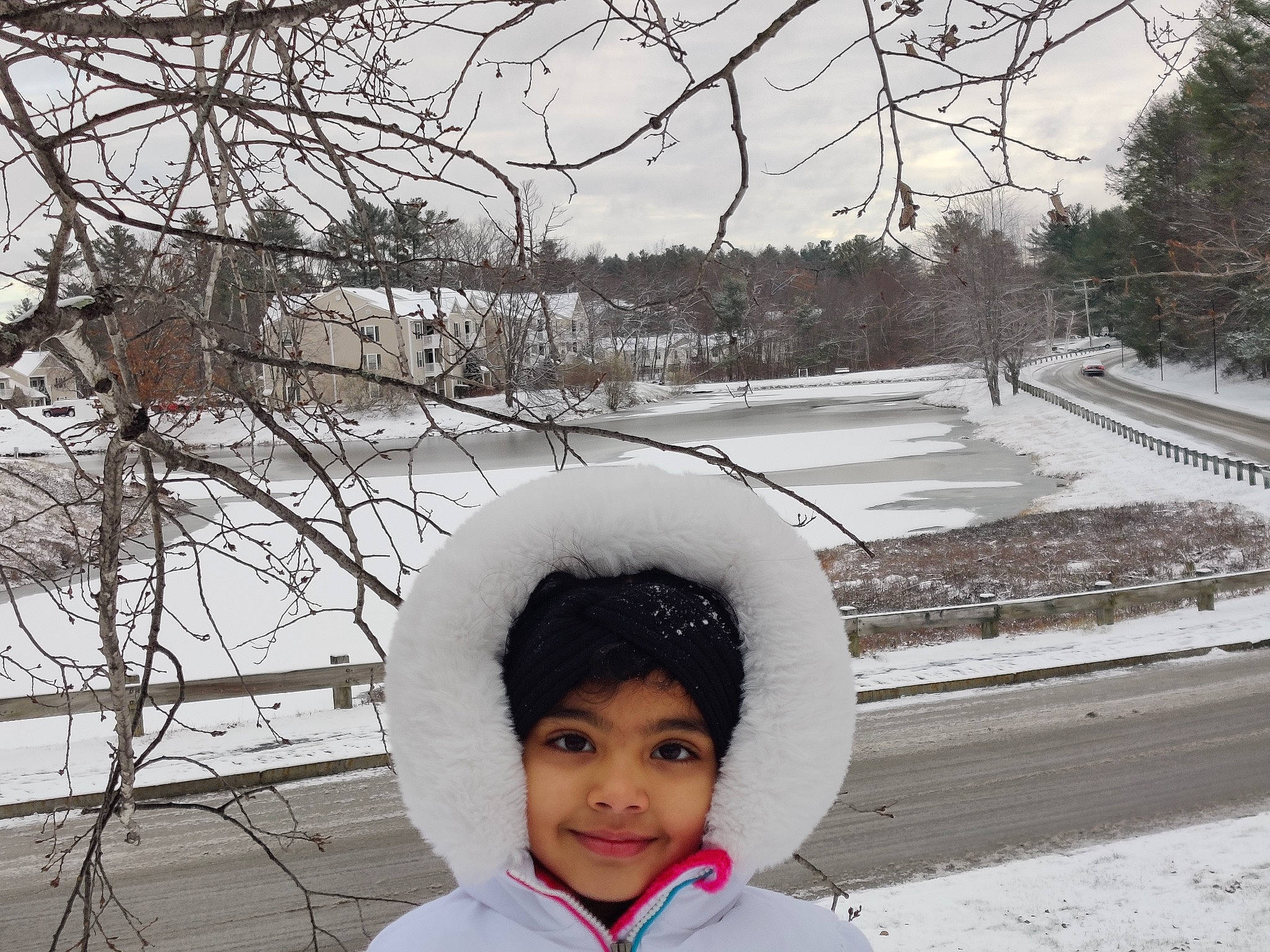 Aryahi joined the competition — help win amazing prizes! beauty, eyewear, face, freezing, fun, fur, happy, joy, knit_cap, person, photograph, playing_in_the_snow, precipitation, sky, smile, snapshot, snow, toddler, tree, twig