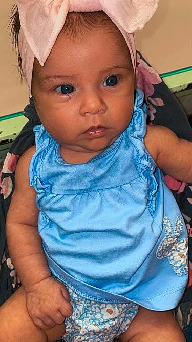 Kaelyn joined the competition — help win amazing prizes! arm, azure, baby_toddler_clothing, cheek, ear, eyebrow, eyelash, happy, headwear, human, iris, lip, mouth, nose, organ, person, pink, purple, skin, sleeve