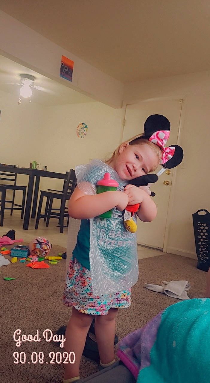 Jasmine joined the competition — help win amazing prizes! baby, child, electronic_device, fun, happy, party, person, pink, play, room, skin, technology, toddler, vacation