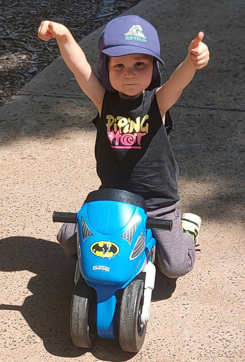 Chayse joined the competition — help win amazing prizes! headwear, person, riding_toy, vehicle