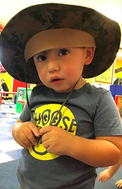 Giovanni joined the competition — help win amazing prizes! baby, cap, child, cool, costume_hat, cowboy_hat, fashion_accessory, fedora, fun, gesture, hairstyle, happy, hat, headwear, helmet, leisure, person, personal_protective_equipment, play, sun_hat