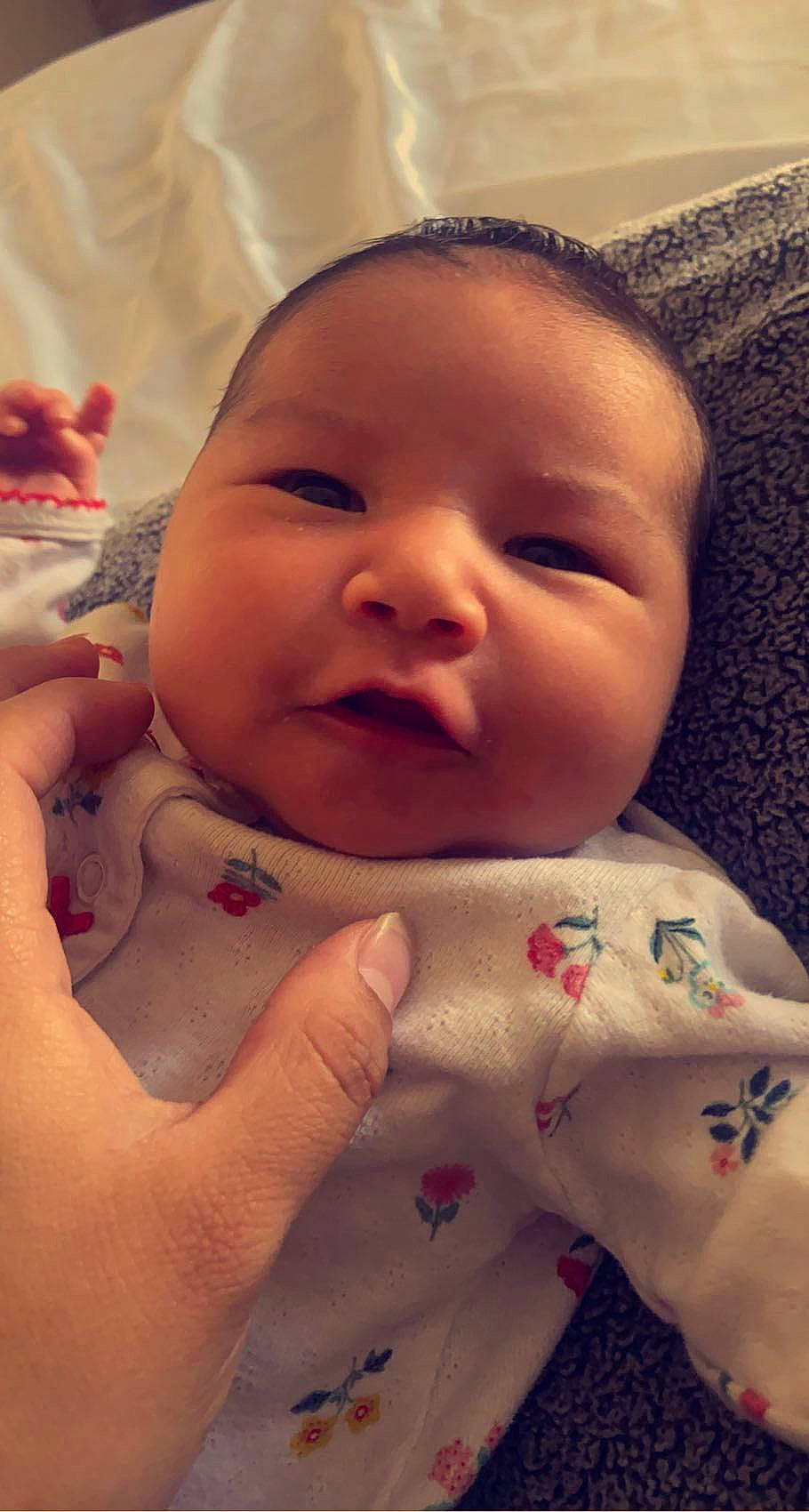 Cynthia joined the competition — help win amazing prizes! baby_toddler_clothing, cheek, chin, eye, eyebrow, face, facial_expression, finger, gesture, happy, head, iris, lip, mammal, mouth, nose, organ, person, product, skin