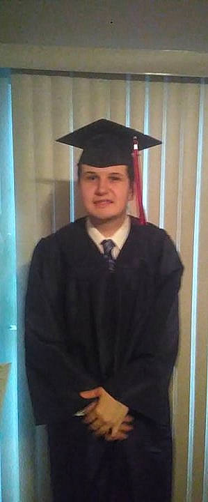 Tyler joined the competition — help win amazing prizes! academic_dress, academic_institution, collar, electric_blue, event, fashion_design, formal_wear, graduation, hat, headwear, mortarboard, person, phd, public_event, room, scholar, sleeve, smile, uniform, university