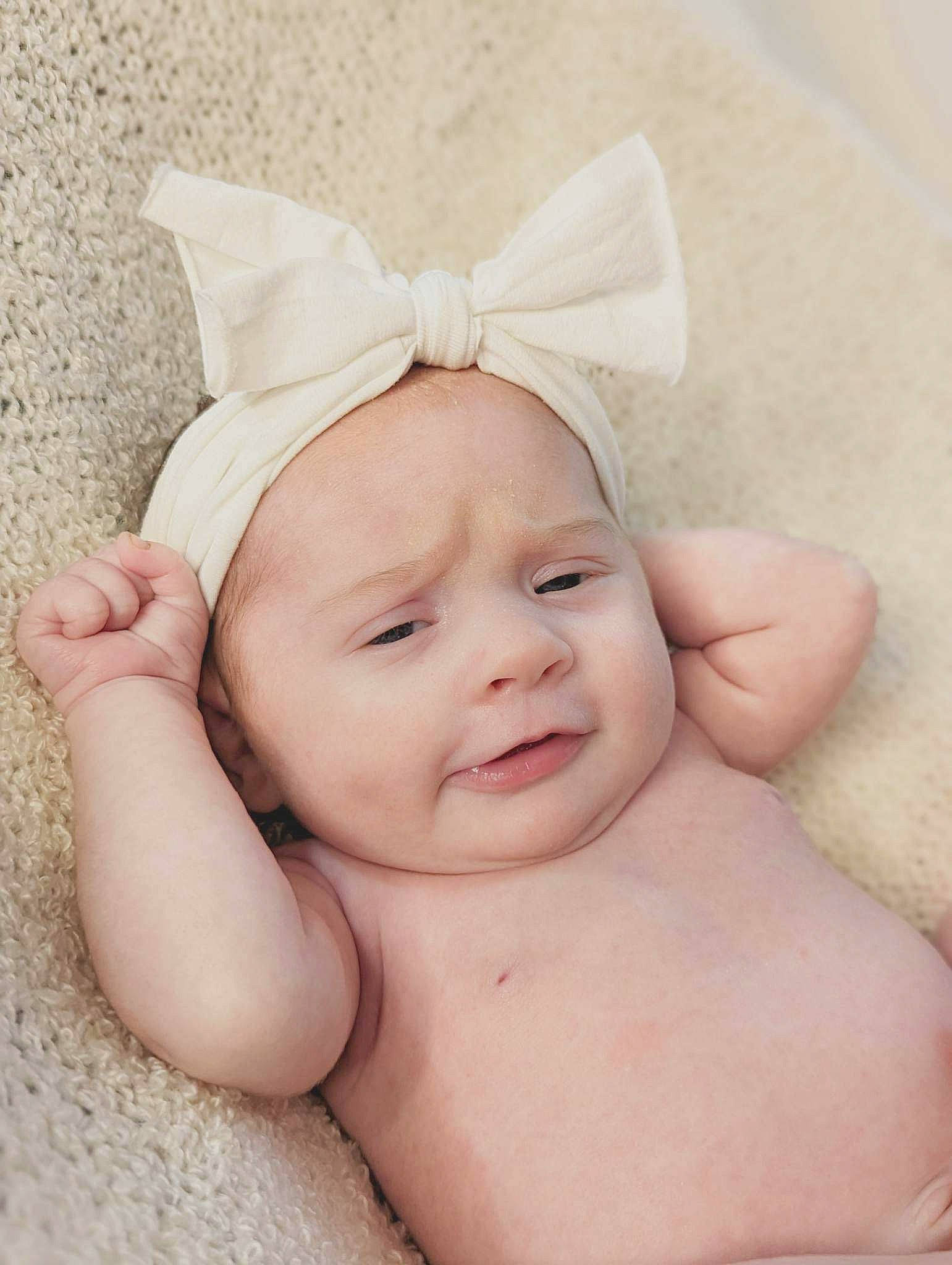 Novah joined the competition — help win amazing prizes! baby, baby_toddler_clothing, bridal_accessory, costume_hat, ear, eyebrow, eyelash, fashion_accessory, hair_accessory, happy, head, headband, headgear, headpiece, headwear, jewellery, lip, neck, person, sleeve