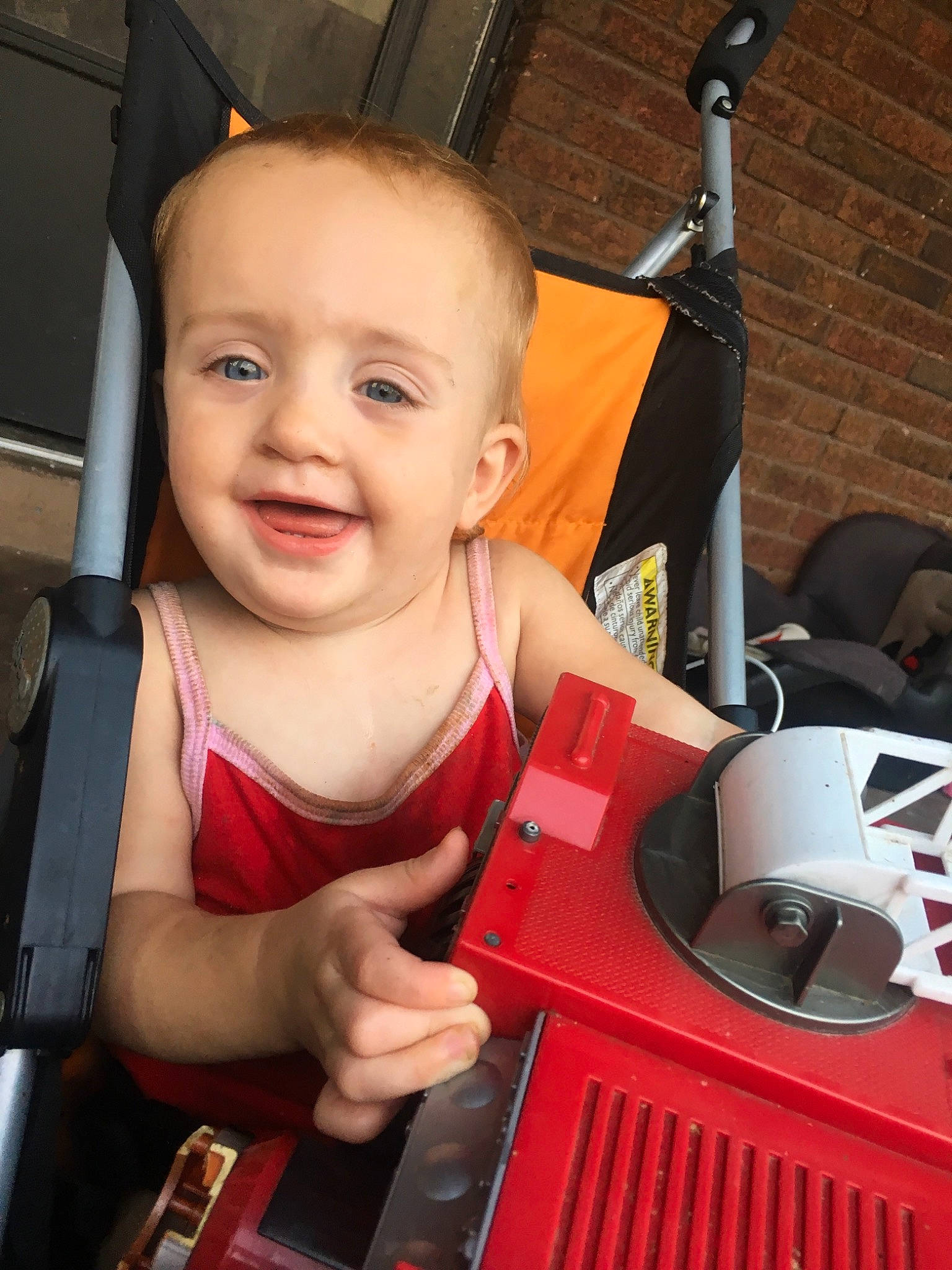 Evelynn is registered to the contest to win money with this photo: child, joy, person, smile, toddler