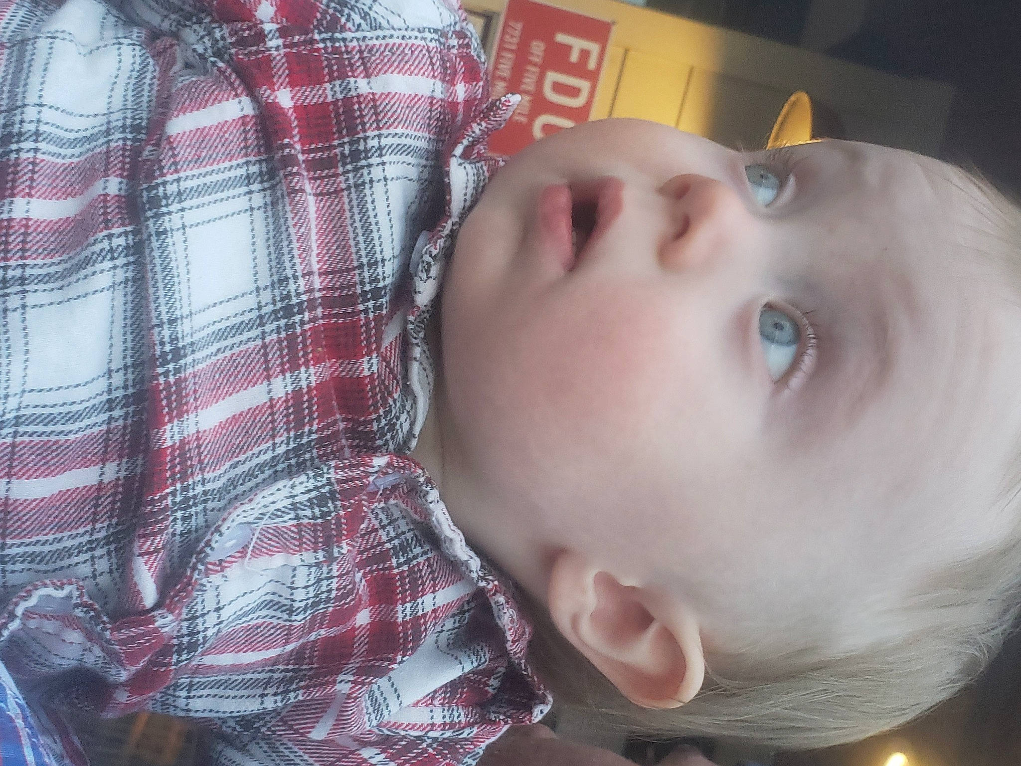 Daniel is registered to the contest to win money with this photo: baby, baby_toddler_clothing, cheek, chin, cool, eyebrow, eyelash, flash_photography, happy, human_body, iris, lip, mammal, mouth, nose, person, plaid, skin, sleeve, smile