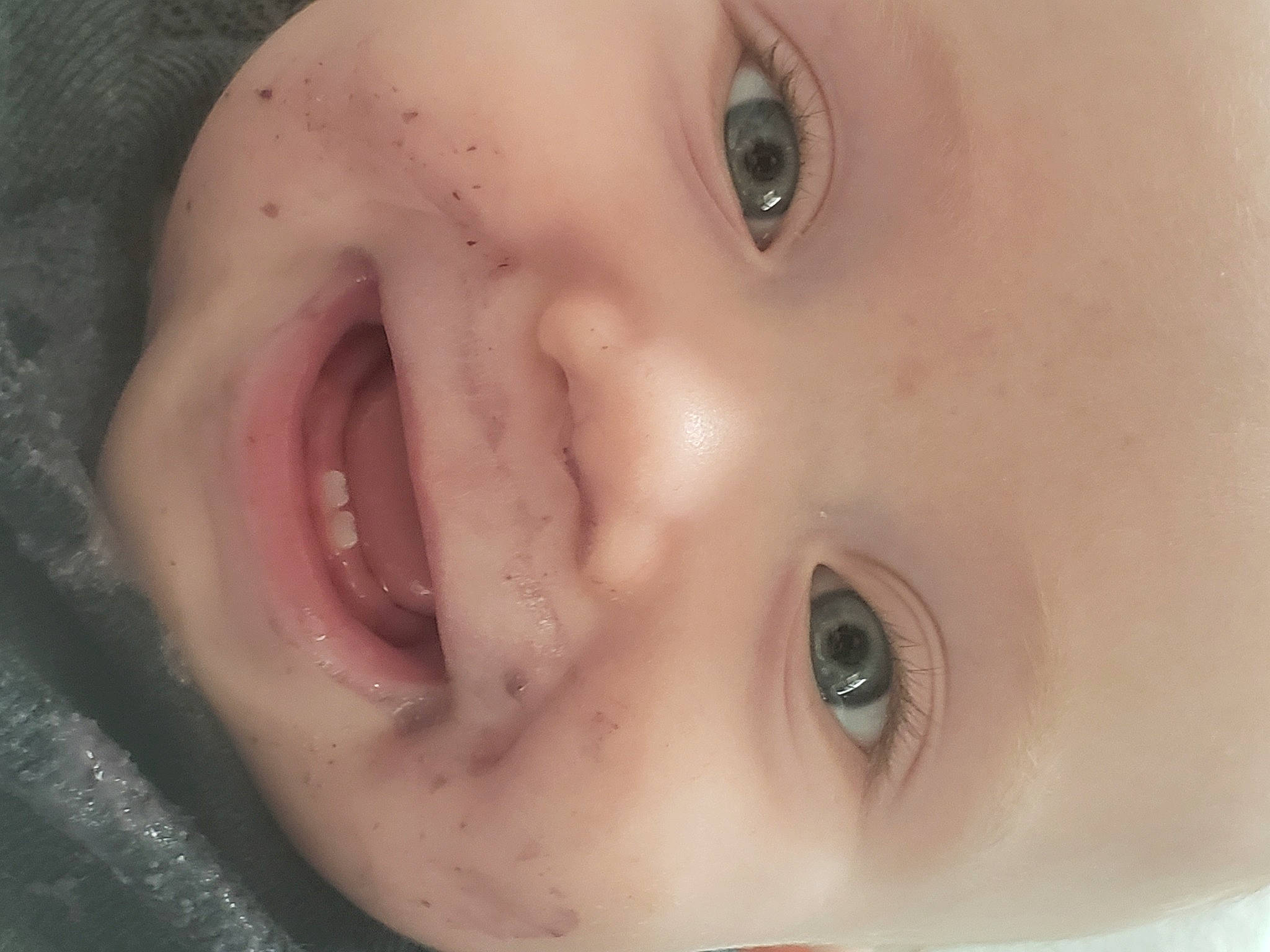 Daniel is registered to the contest to win money with this photo: baby, cheek, close_up, ear, eyelash, face, happy, human_body, iris, jaw, lip, mouth, neck, no_expression, nose, organ, skin, smile, toddler, tongue