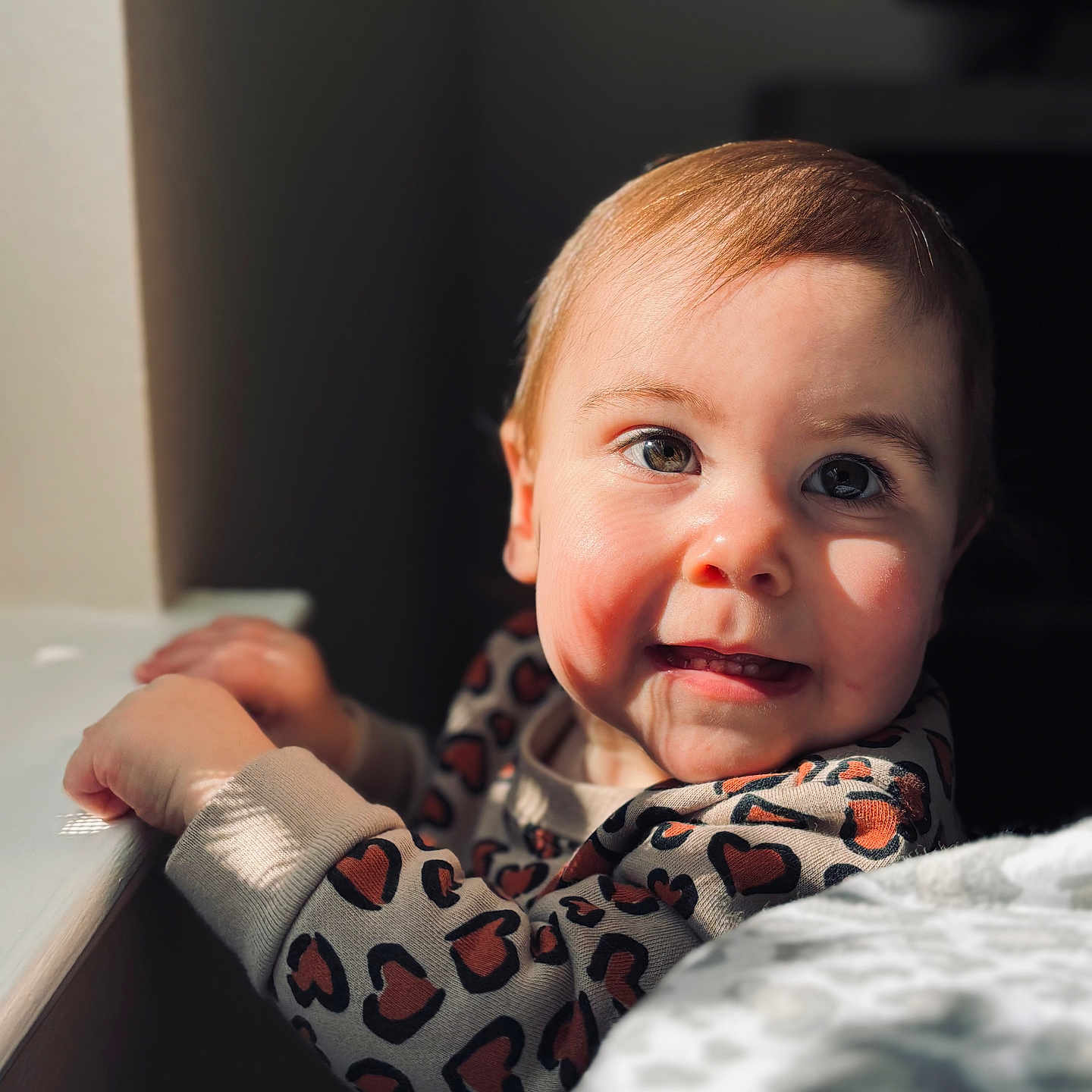 Karina joined the competition — help win amazing prizes! arm, baby, babylaughing, bodypart, clothing, face, finger, hand, happy, head, knitwear, longsleeve, mouth, newborn, person, photography, portrait, smile, sweater, wrist