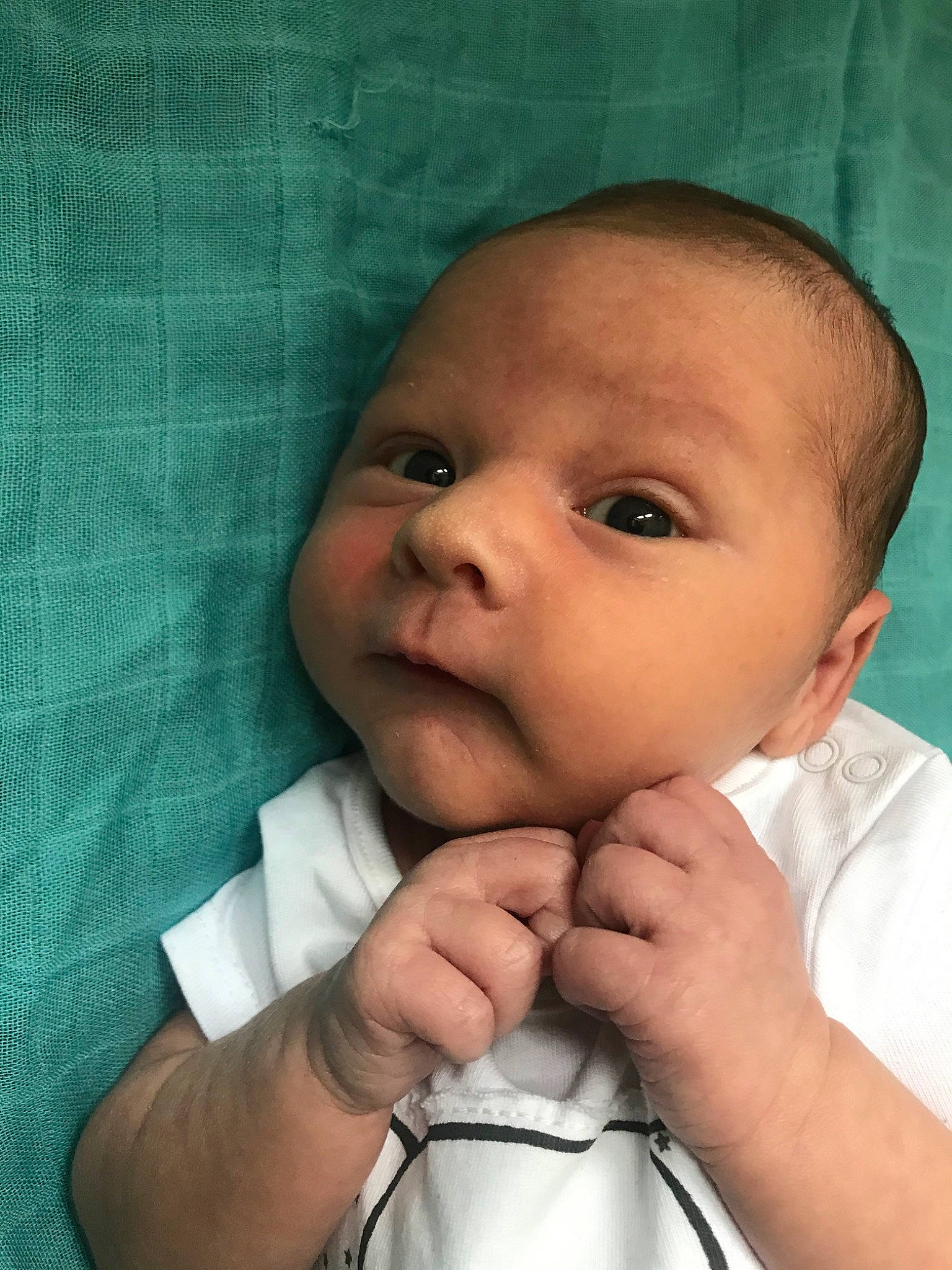 Addy is registered to the contest to win money with this photo: baby, cheek, child, chin, eye, face, gesture, hand, head, lip, mouth, muscle, nose, person, skin, smile, toddler