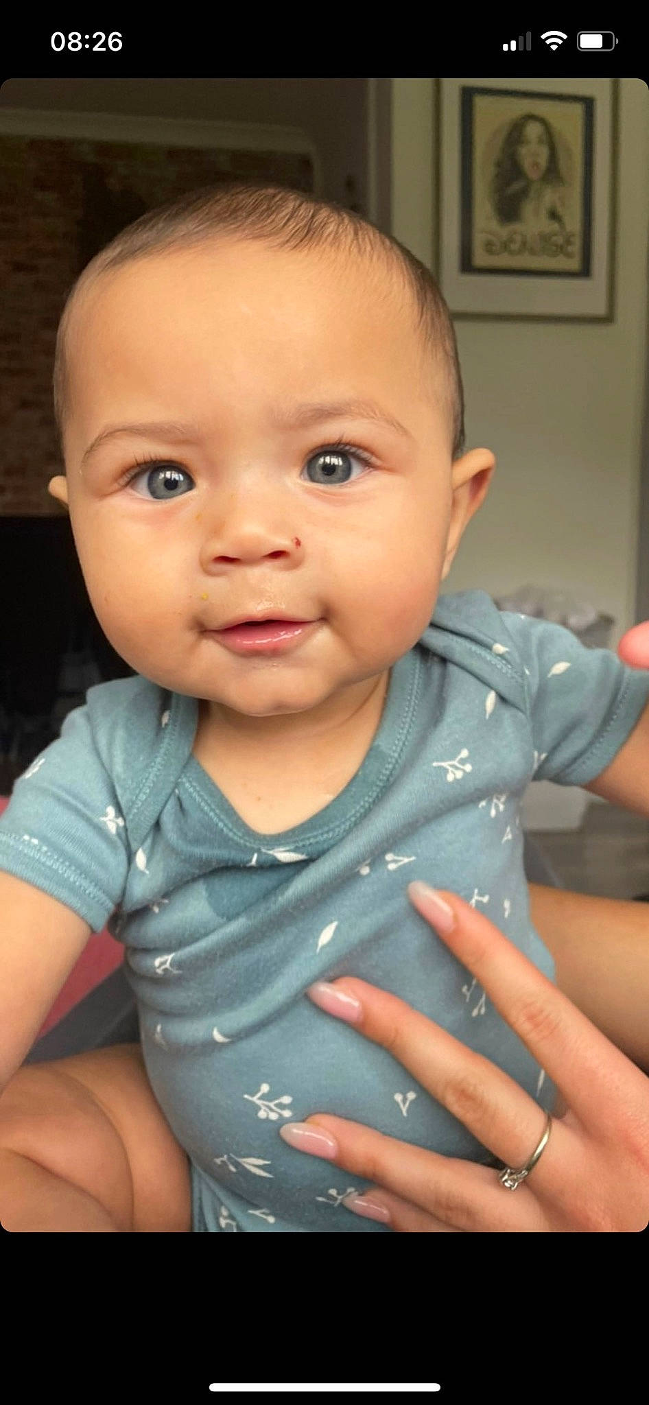 Nova-saige joined the competition — help win amazing prizes! baby, baby_toddler_clothing, cheek, chin, ear, eyebrow, facial_expression, finger, gesture, human_body, iris, lip, mouth, muscle, neck, nose, person, skin, sleeve, smile