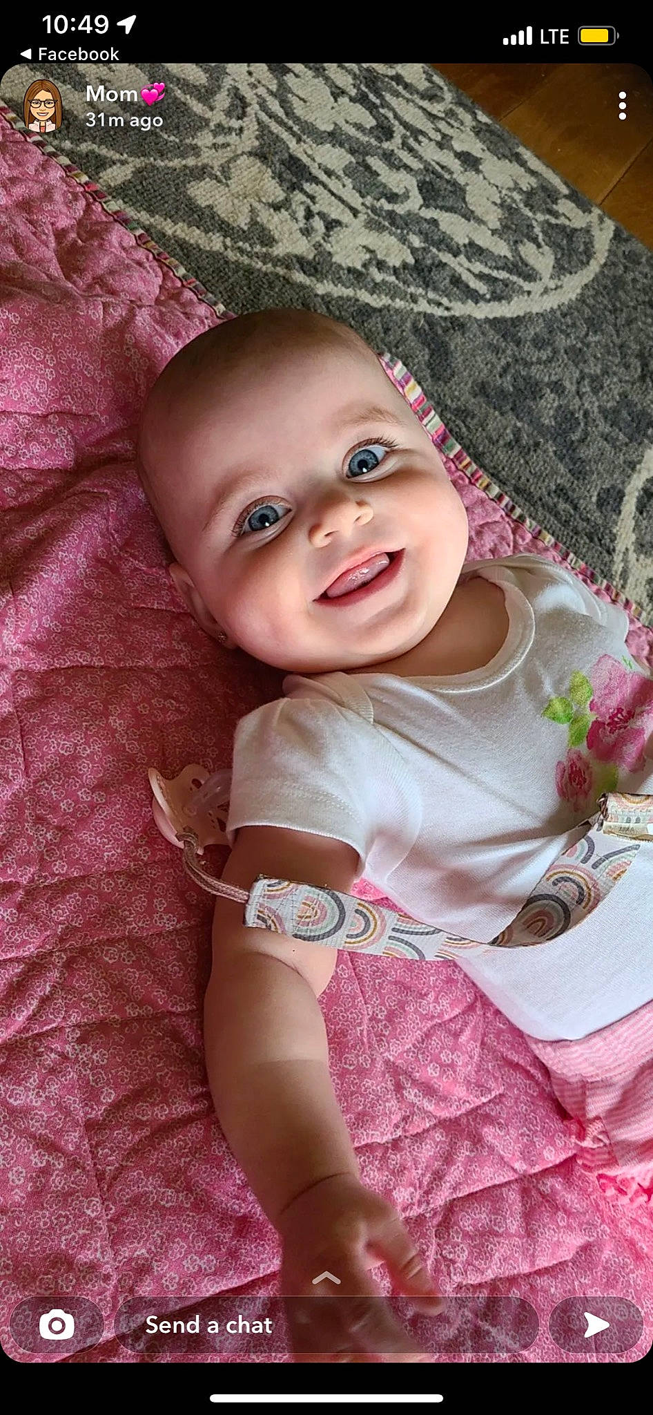 Breelyn is registered to the contest to win money with this photo: baby, baby_toddler_clothing, cheek, child, dress, embellishment, eye, face, flash_photography, happy, headpiece, joy, lip, magenta, person, pink, purple, skin, sleeve, smile