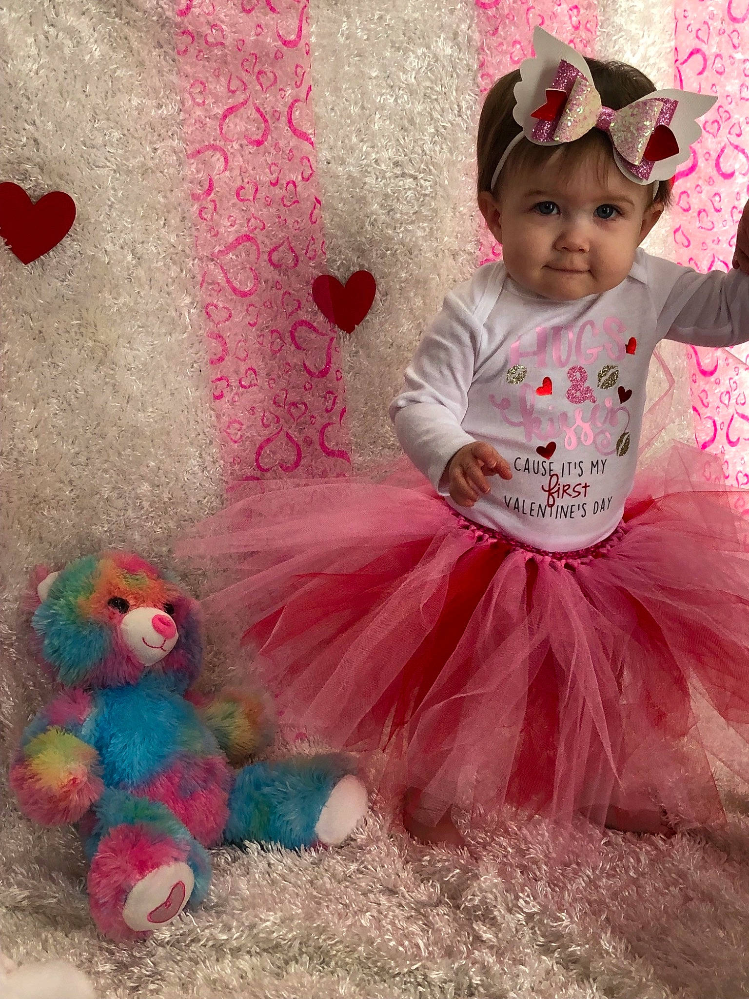 Scarlett joined the competition — help win amazing prizes! baby, baby_products, baby_toddler_clothing, ballet_tutu, child, clothing, costume, costume_accessory, doll, dress, hair_accessory, headgear, person, pink, product, smile, toddler, toy
