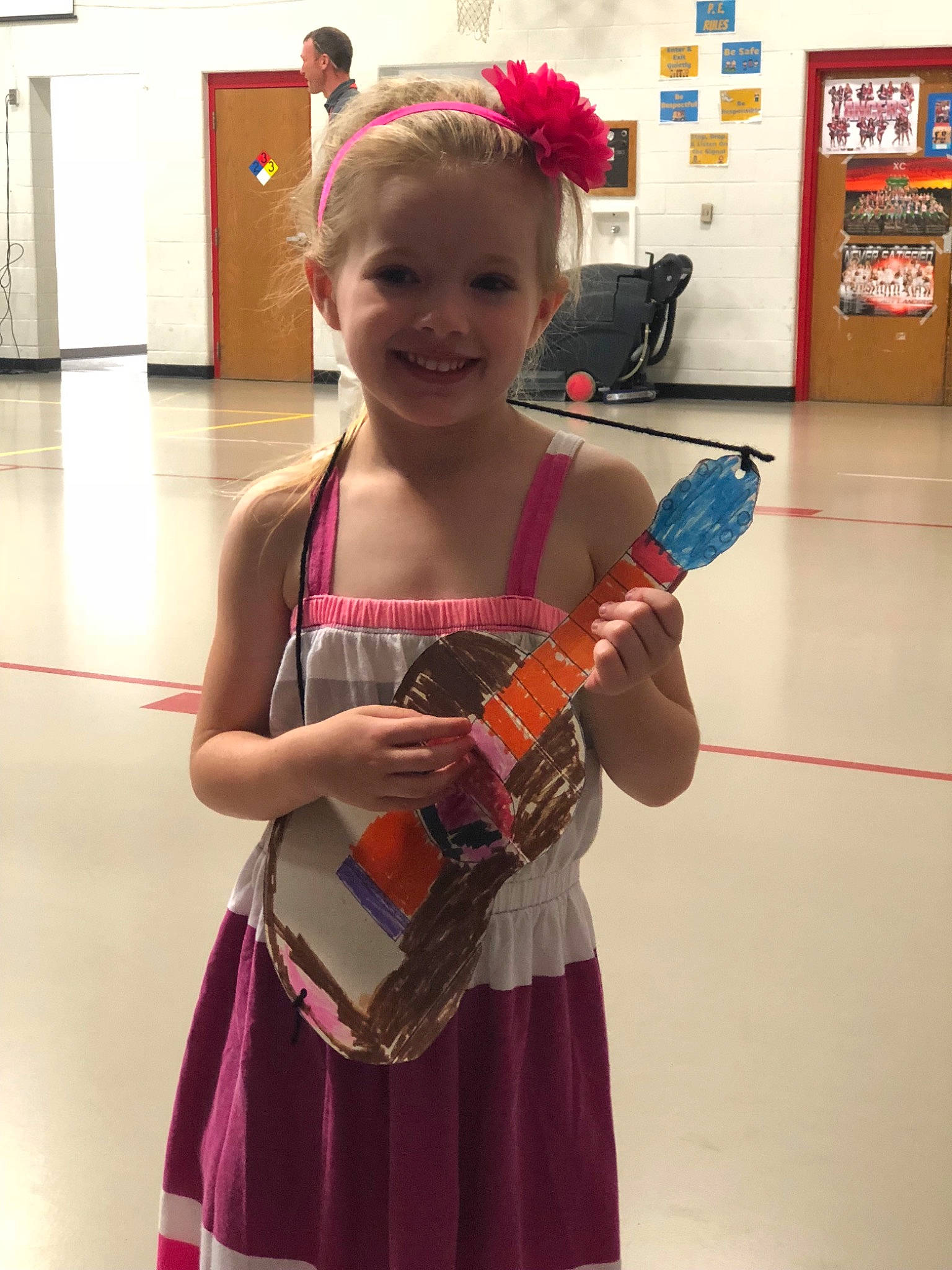 Kara joined the competition — help win amazing prizes! child, fun, girl, joy, musical_instrument, person, string_instrument