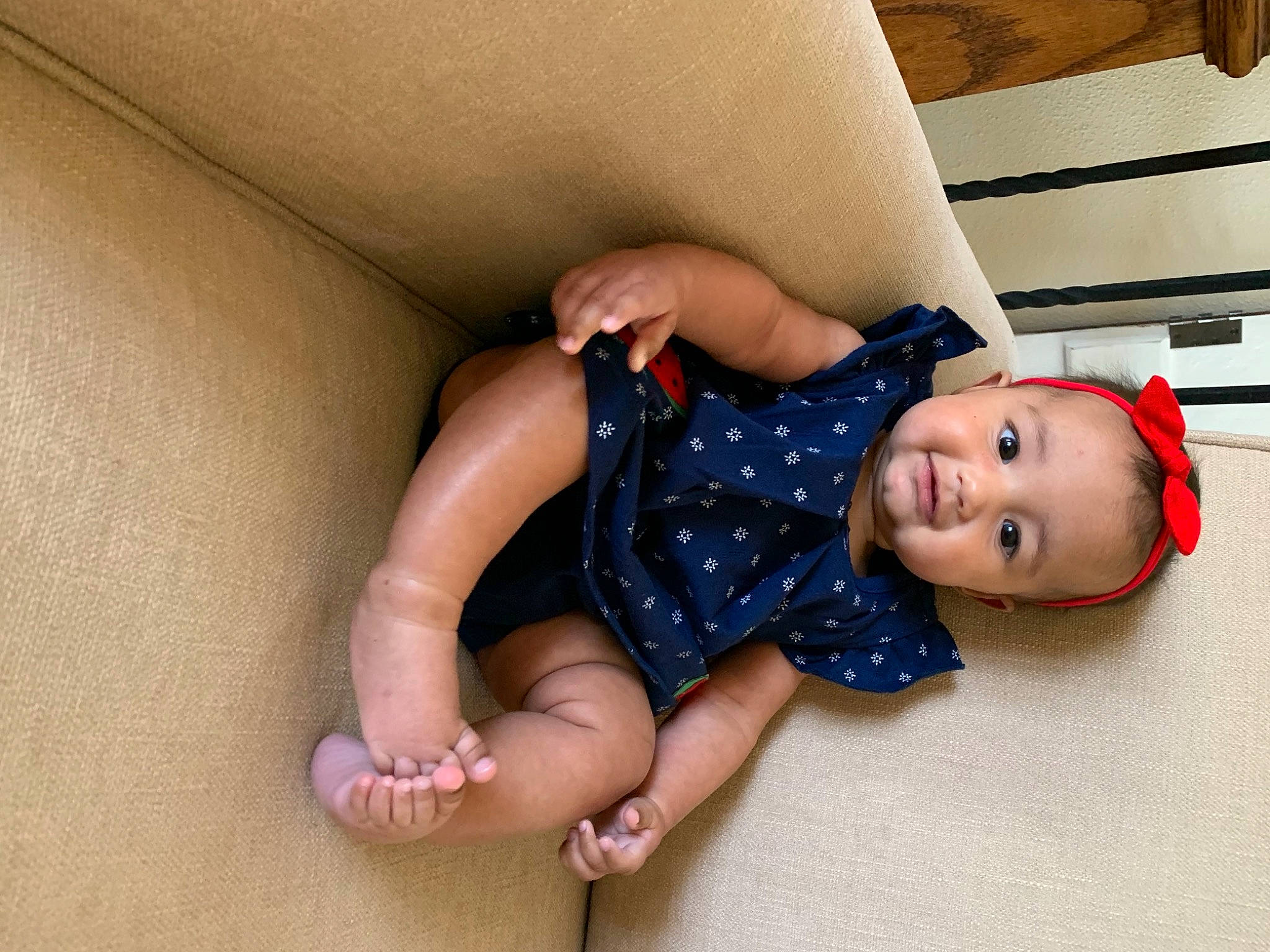 Emree joined the competition — help win amazing prizes! baby, baby_toddler_clothing, cheek, comfort, finger, floor, flooring, foot, fun, human_body, human_leg, knee, leg, pattern, person, skin, sleeve, sock, thigh, toddler