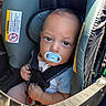baby, pacifier, car_seat, child, infant, seatbelt, safety, car, straps, child_safety, toddler, baby_clothing, cute, indoors, portrait, seat, young_child, head_support, car_interior, baby_face