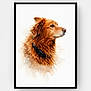 Princesse Louloute a rejoint le concours — aidez-le/la à gagner de superbes lots ! animal, art, brown, brush_strokes, canvas, collar, decor, dog, expression, framed, fur, illustration, painting, pet, portrait, profile, soft, studio, watercolor, white_background
