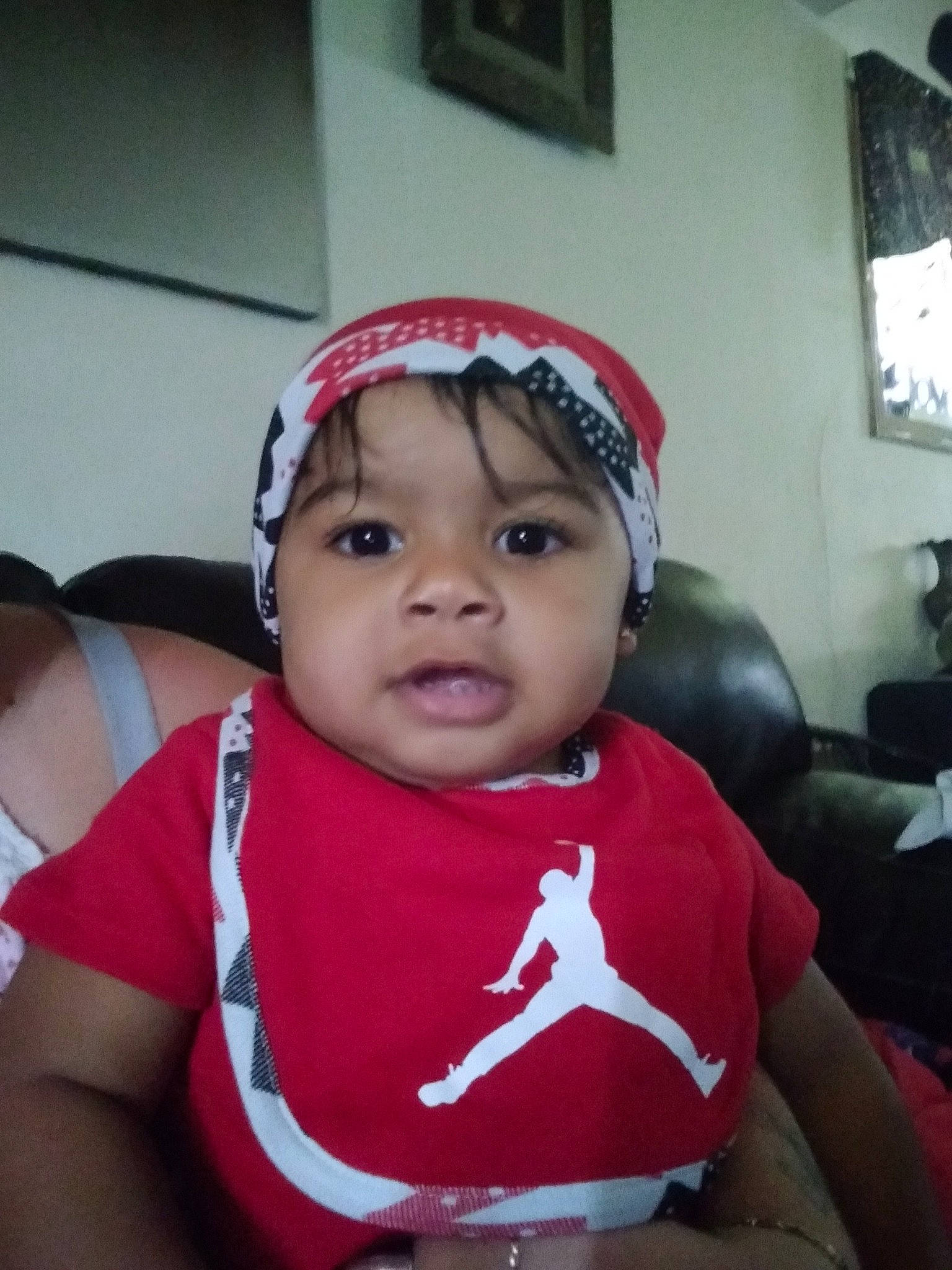 Tommie Jr joined the competition — help win amazing prizes! baby, cheek, child, cool, head, headgear, headwear, person, skin, smile, toddler